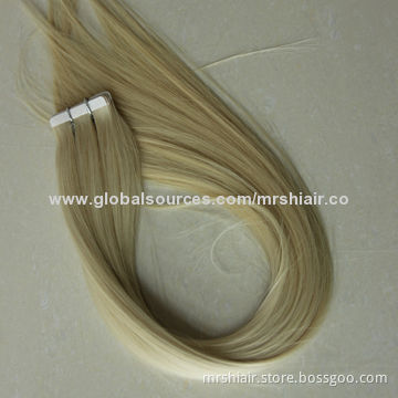 24-Inch blond color china straight tape in hair
